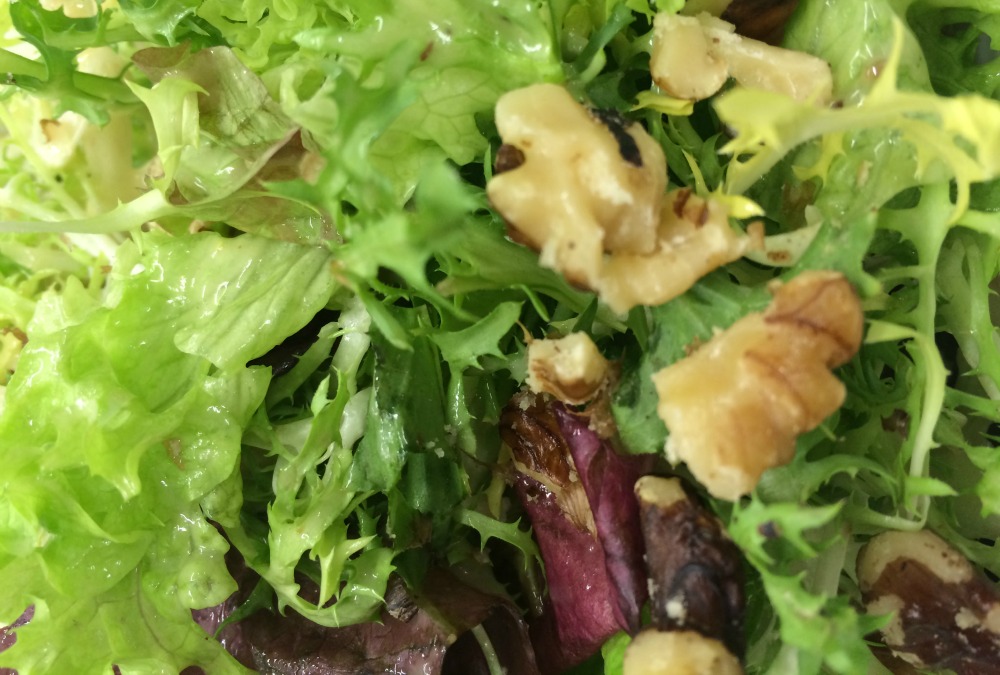 Frisse, wet walnuts & Goats Cheese Salad